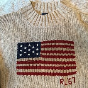 Women’s Polo Ralph Lauren mock neck American flag sweater size L